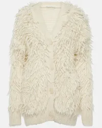 Stella McCartney Cardigan oversize in misto alpaca e lana Bianco