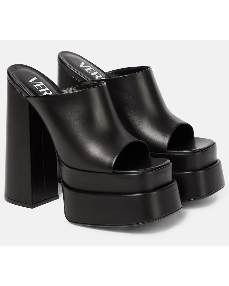 Versace Sandali in pelle con plateau Nero