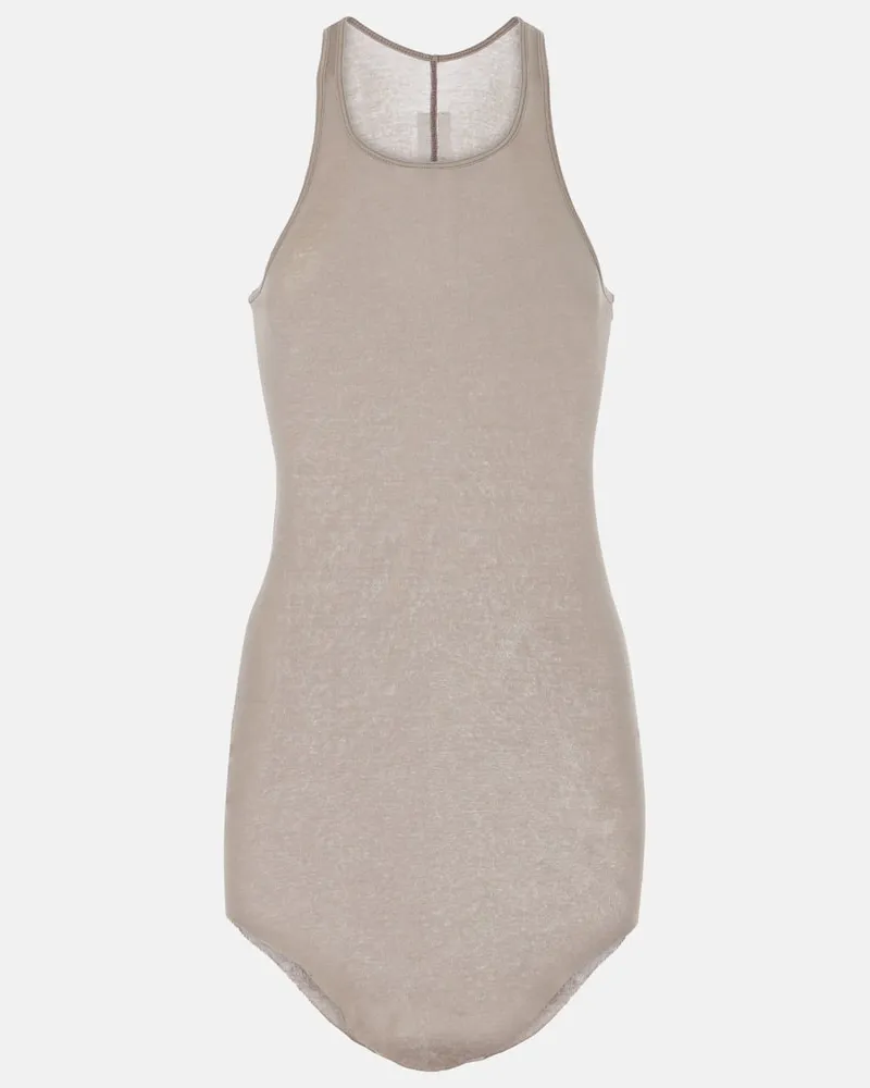 Rick Owens Top in maglia a coste di cotone Beige