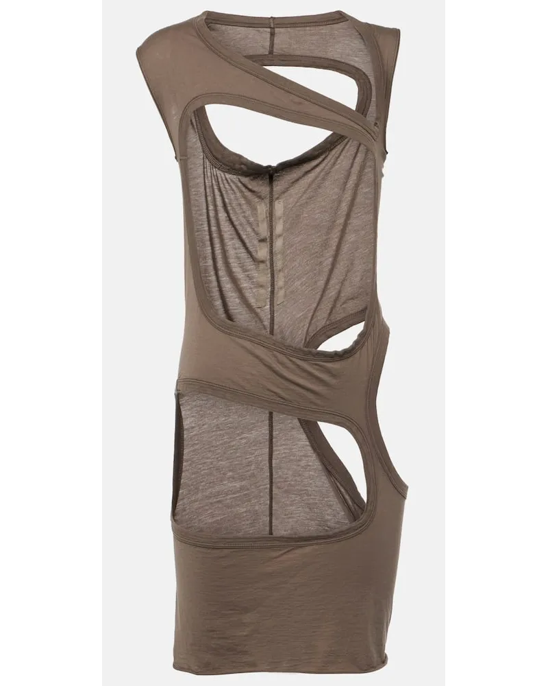 Rick Owens DRKSHDW -Top in jersey di cotone con cut-out Bianco