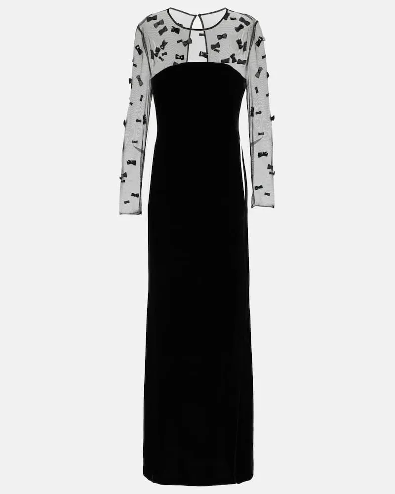 Max Mara Abito lungo Marocco in mesh Nero