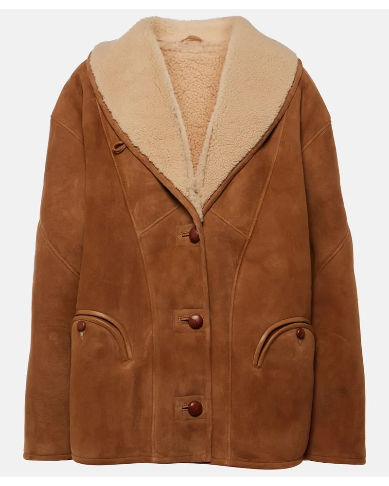 Blazé Milano BlazÃ© Milano Giacca Tatoosh in suede con shearling Beige