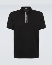 Moncler Polo in cotone con logo Nero