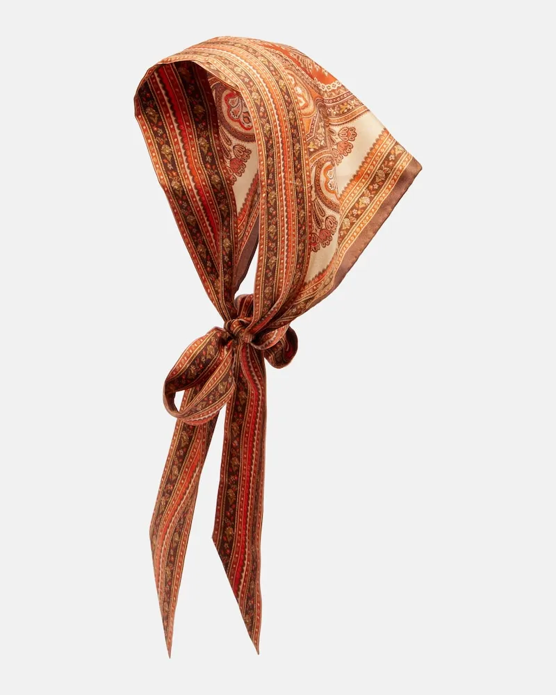 Zimmermann Sciarpa in seta con stampa paisley Arancione