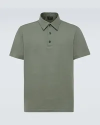 Brioni Polo in piqué di cotone Verde