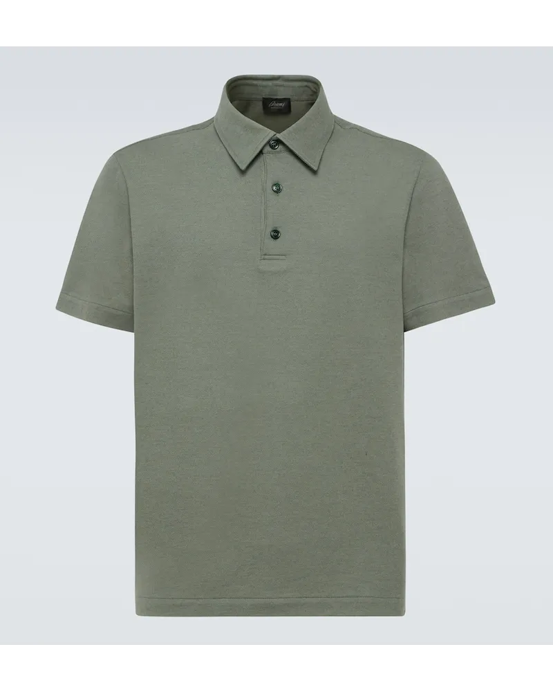 Brioni Polo in piqué di cotone Verde