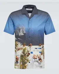 Orlebar Brown Camicia bowling Hibbert in cotone Blu