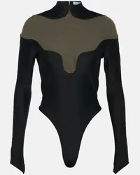 Thierry Mugler Body con mesh Nero