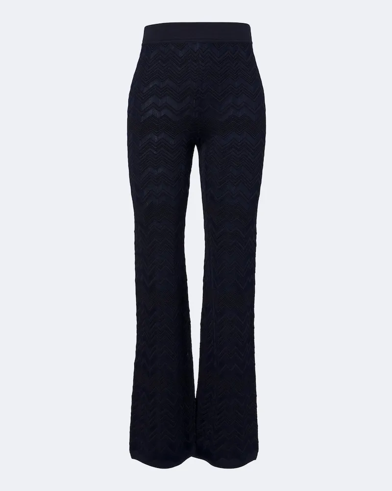 Missoni Pantaloni flared a vita alta a zig zag Blu