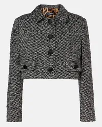 Dolce & Gabbana Giacca cropped in tweed di misto lana Grigio