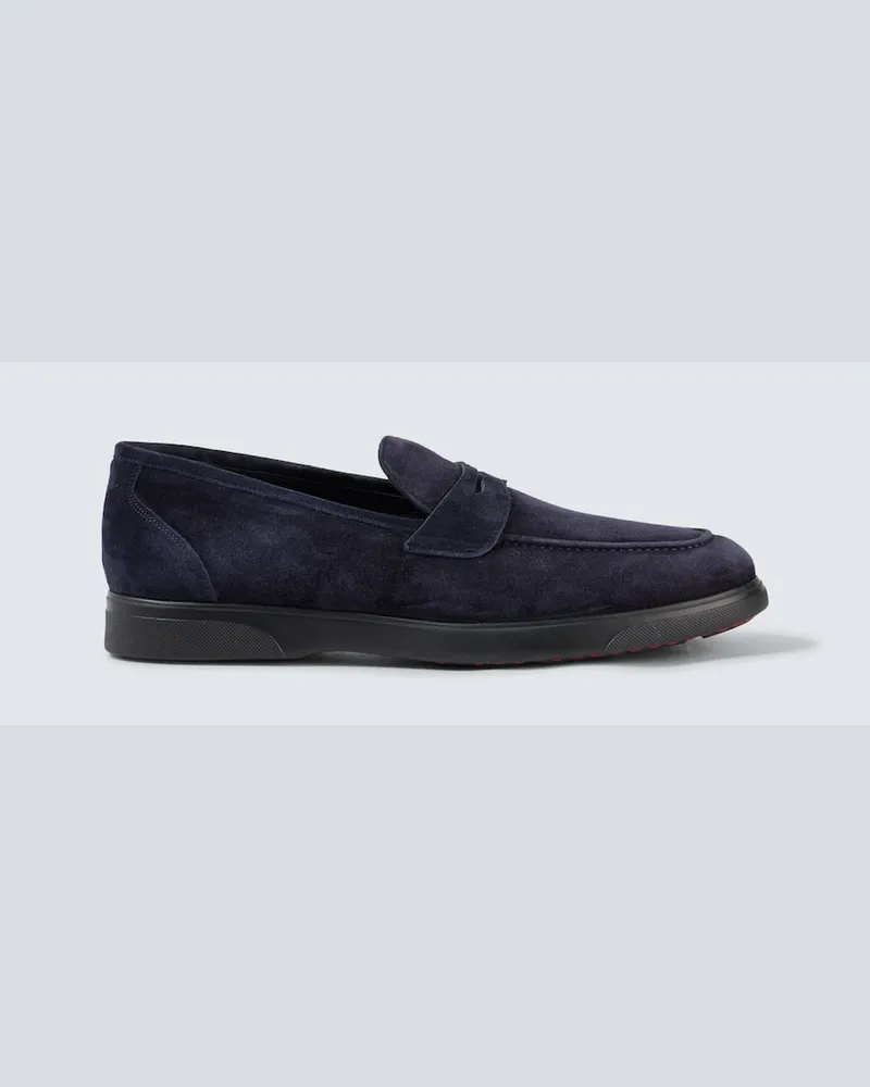 Kiton Mocassini in suede Blu