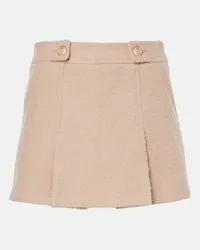 Tom Ford Minigonna in bouclé di misto lana Beige