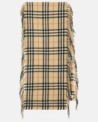 Burberry Sciarpa in cashmere con frange Beige