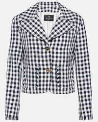 Etro Blazer cropped a quadri Nero