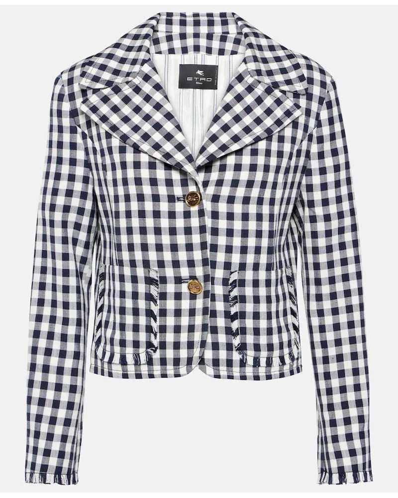 Etro Blazer cropped a quadri Nero