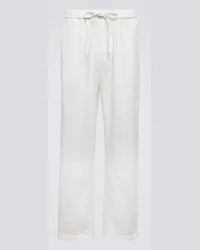 Frescobol Carioca Pantaloni regular Rocha in lino e cotone Bianco