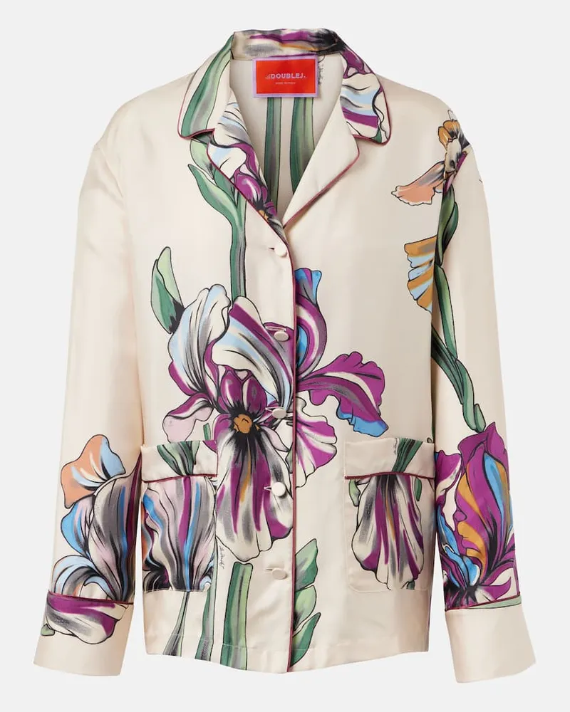 La DoubleJ Camicia in seta con stampa floreale Multicolore