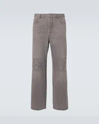 Loewe Jeans a gamba larga Anagram Grigio