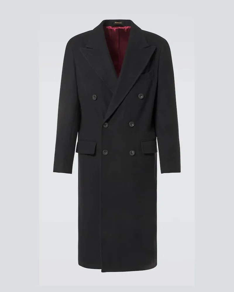 Rubinacci Soprabito doppiopetto in cashmere Nero
