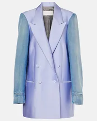 Dries van Noten Blazer rifinito in denim Viola