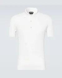 Tom Ford Polo in cotone e seta Bianco