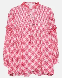 Poupette St Barth Blusa Clara con stampa Rosa