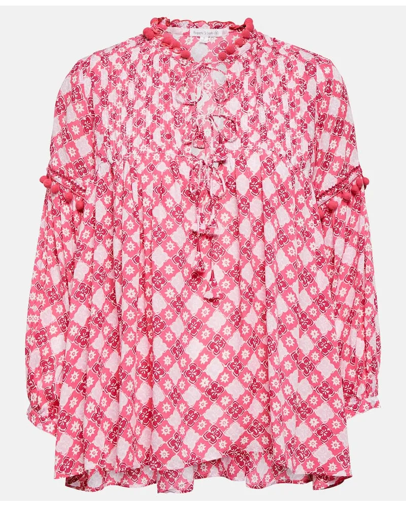 Poupette St Barth Blusa Clara con stampa Rosa