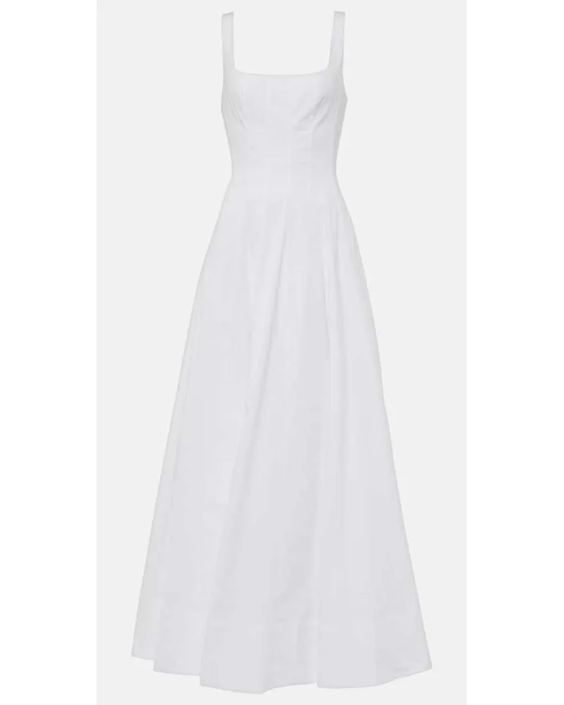 STAUD Abito lungo Wells in popeline di cotone Bianco
