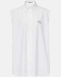 Prada Camicia con logo Bianco