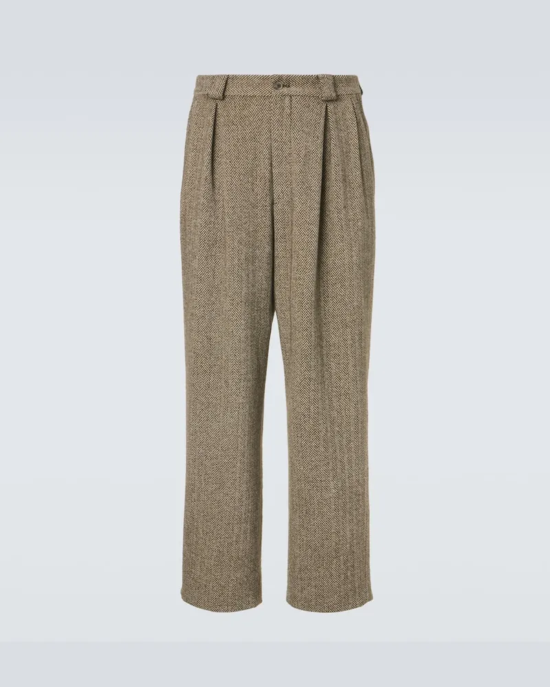 Giorgio Armani Pantaloni regular Archivio in misto cotone Marrone