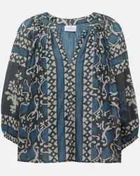 Velvet Blusa Dayana in cotone e seta con stampa Blu