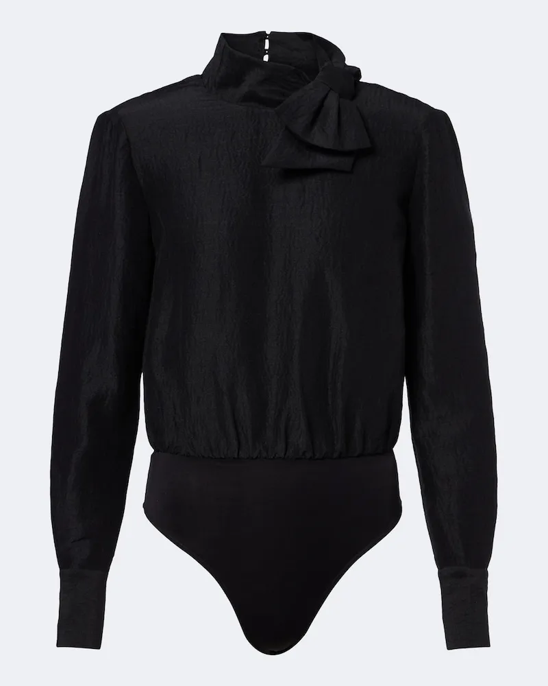 Roland Mouret Body in jacquard con fiocco Nero