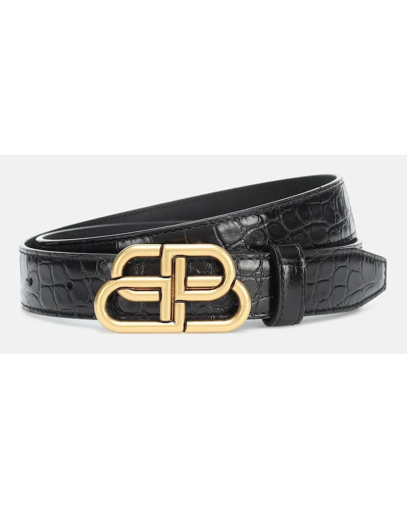 Balenciaga Cintura BB in pelle stampata Nero
