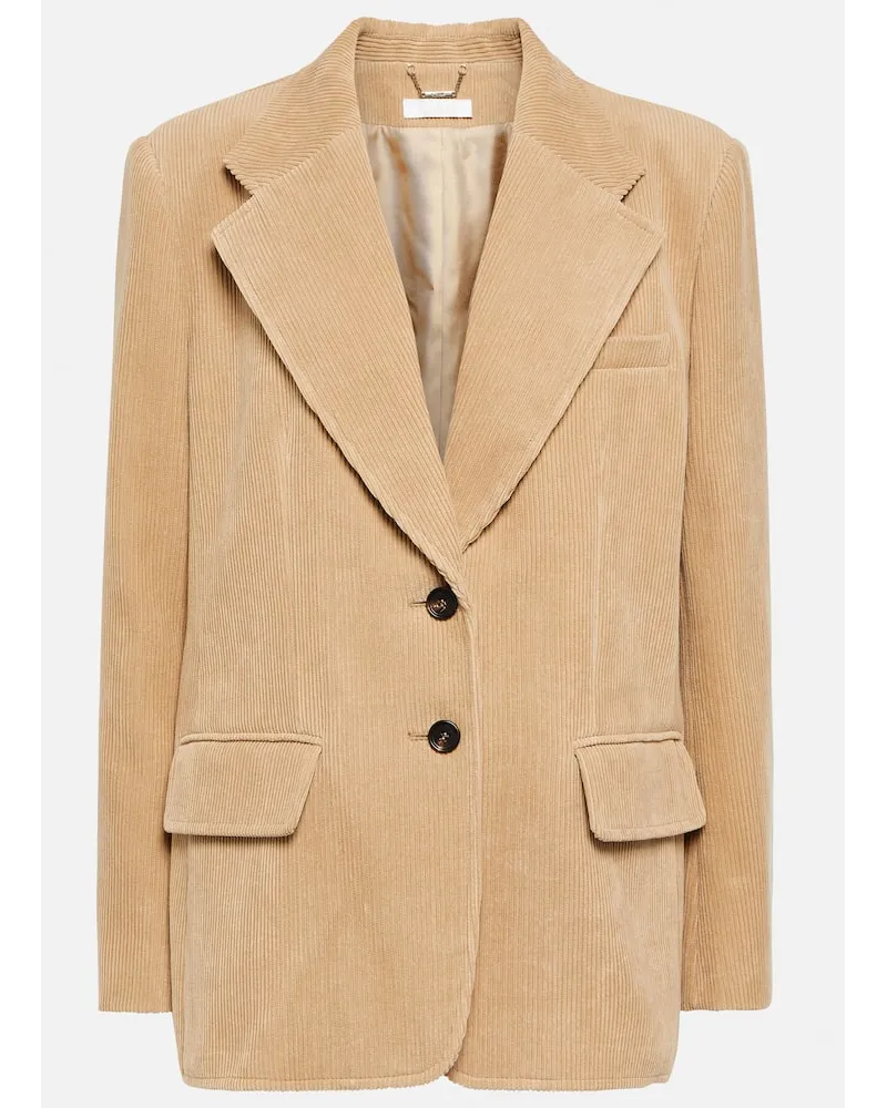 Chloé ChloÃ© Blazer monopetto in velluto di cotone a coste Beige