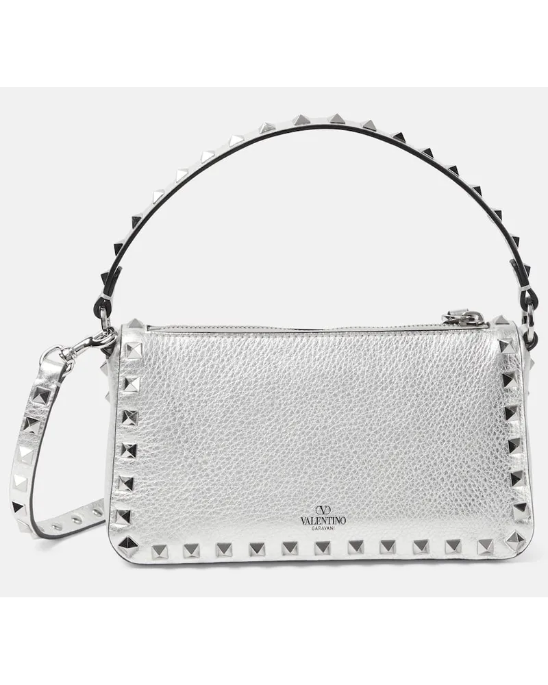 Valentino Garavani Borsa a tracolla Rockstud Small in pelle Argento