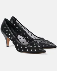 KHAITE Pumps River in mesh con pelle e cristalli Nero