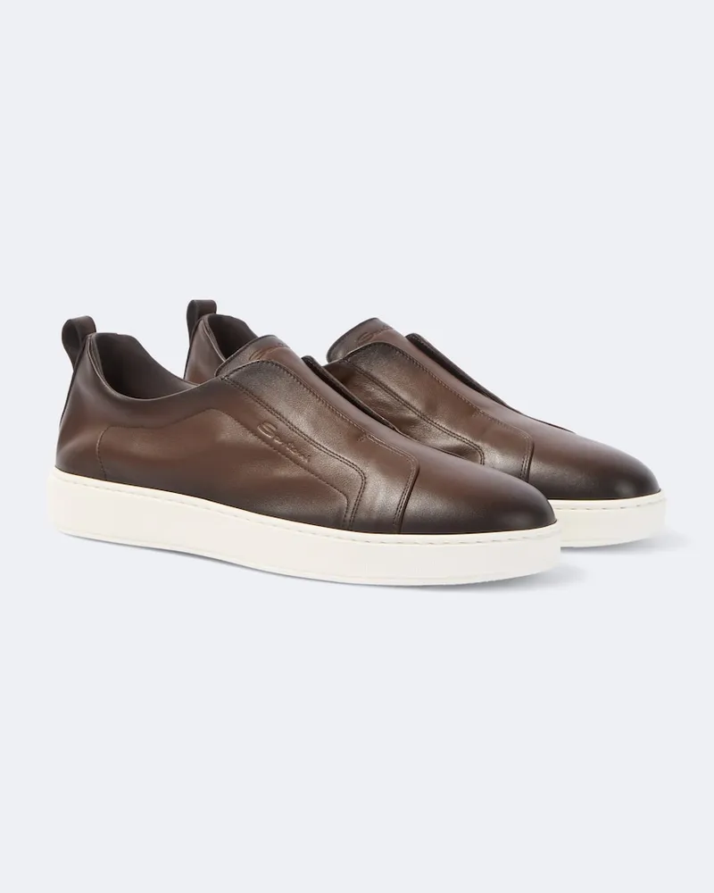 Santoni Slip-on Victory in pelle Marrone