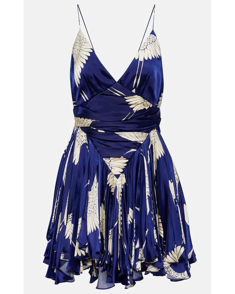 KHAITE Miniabito Margot in raso con stampa Blu