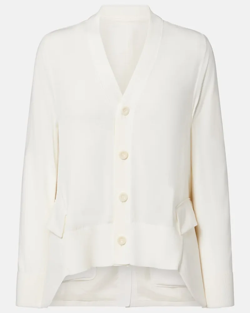 Sacai Cardigan in cotone Bianco