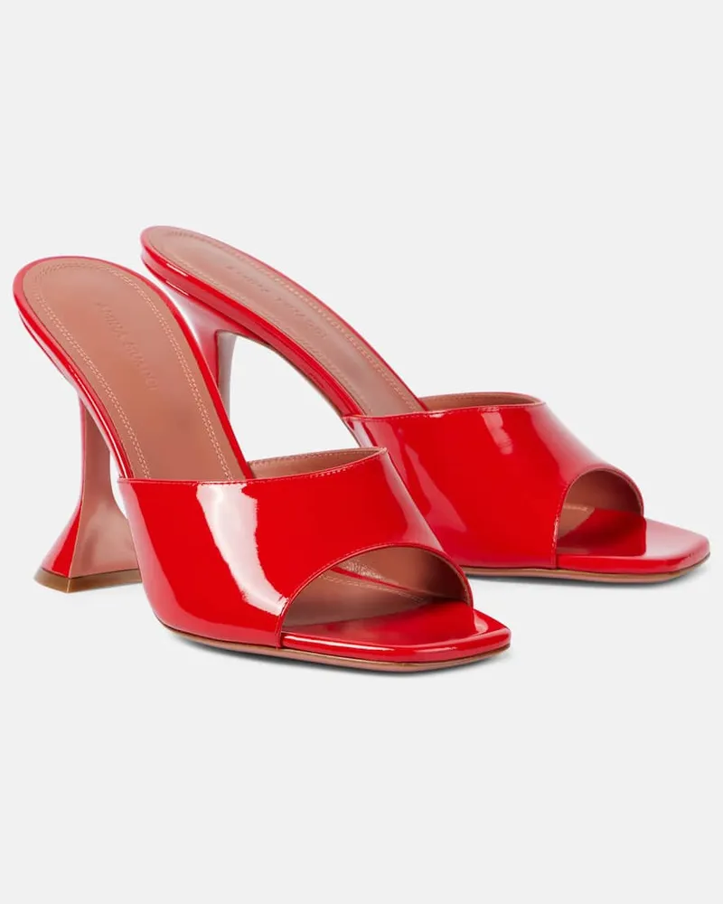 Amina Muaddi Mules Lupita 70 in vernice Rosso