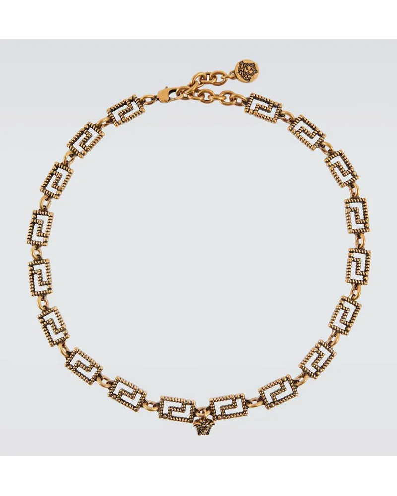 Versace Collana con logo Oro