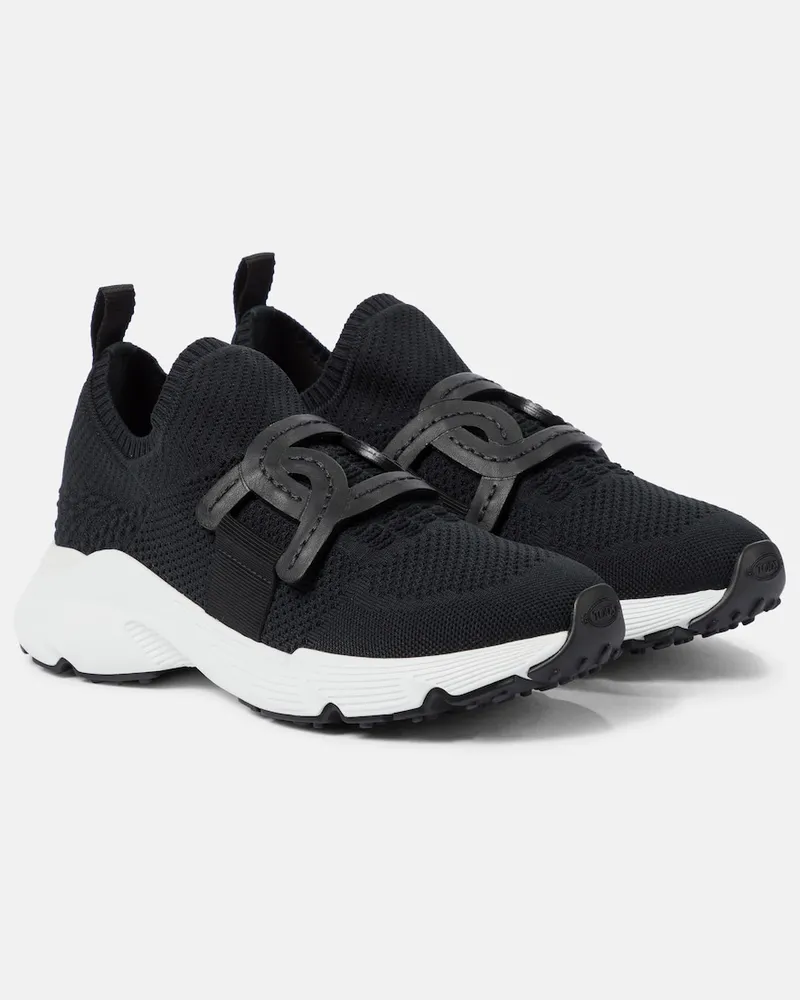 TOD'S Sneakers Kate in maglia stretch e pelle Nero