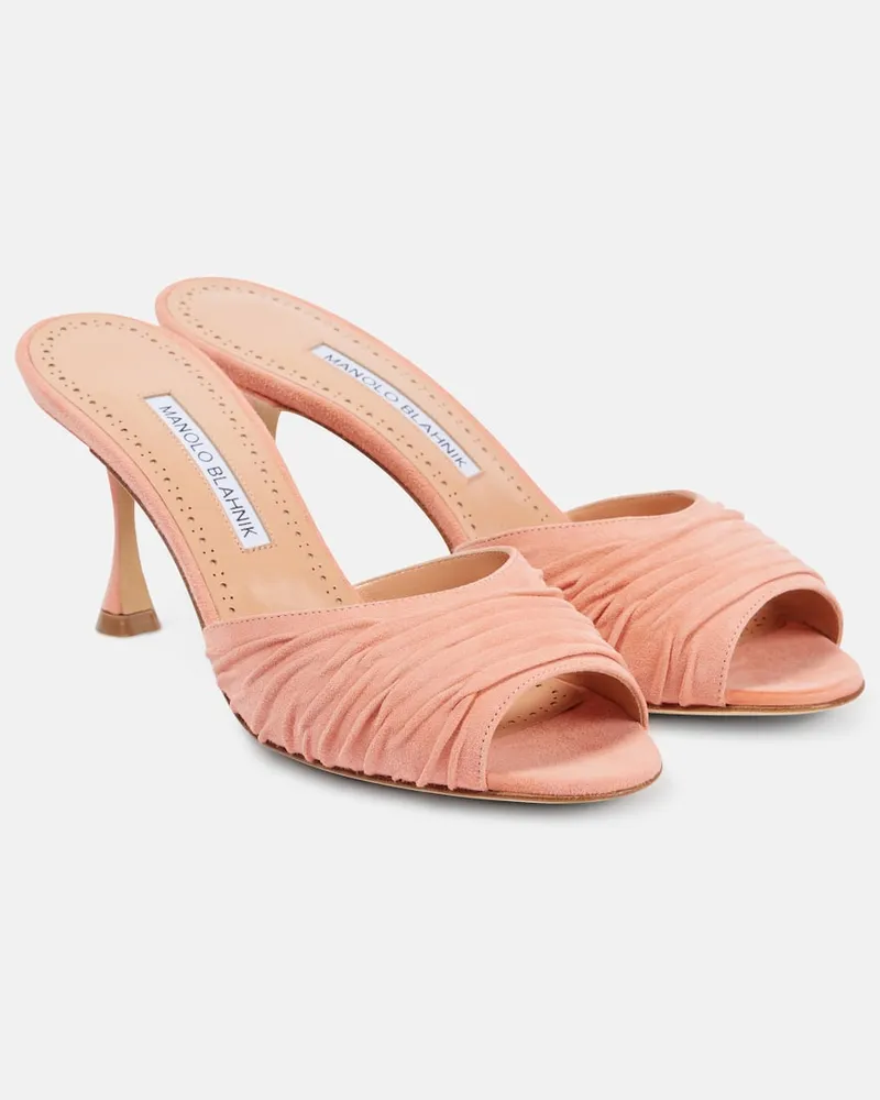 Manolo Blahnik Mules Pirua 70 in suede Arancione