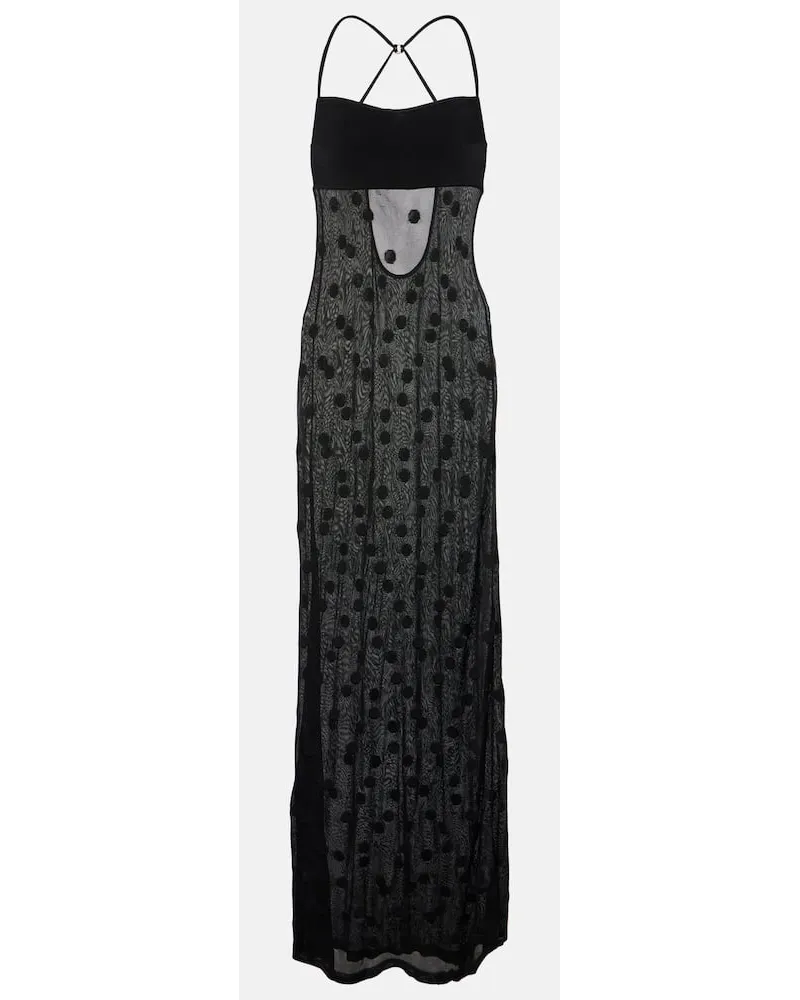 Jacquemus Abito lungo Maille Puntini in mesh Nero