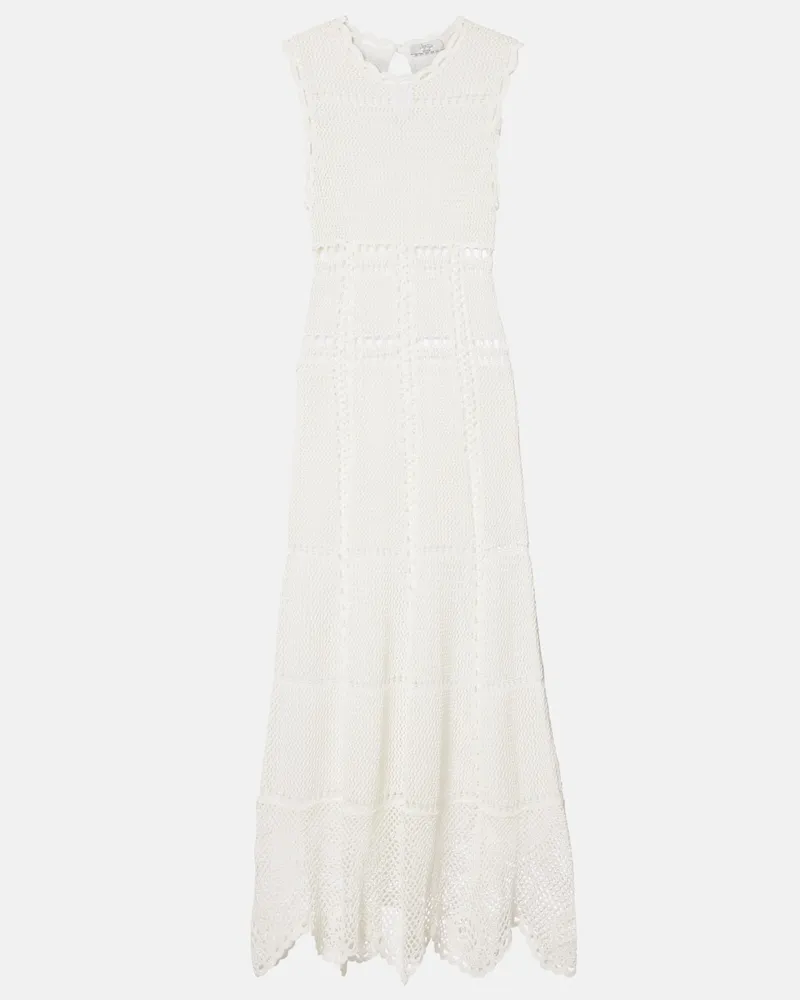 Erdem Abito midi in crochet di cotone Bianco