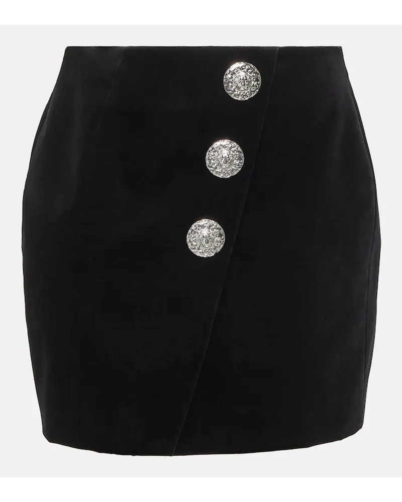 Balmain Minigonna in velluto con decorazione Nero