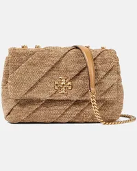 Tory Burch Borsa a spalla Kira Small in rafia Marrone