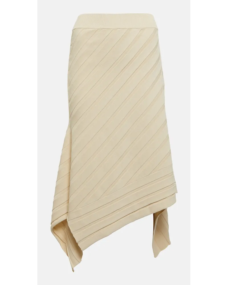 Stella McCartney Gonna midi asimmetrica in maglia a coste Bianco