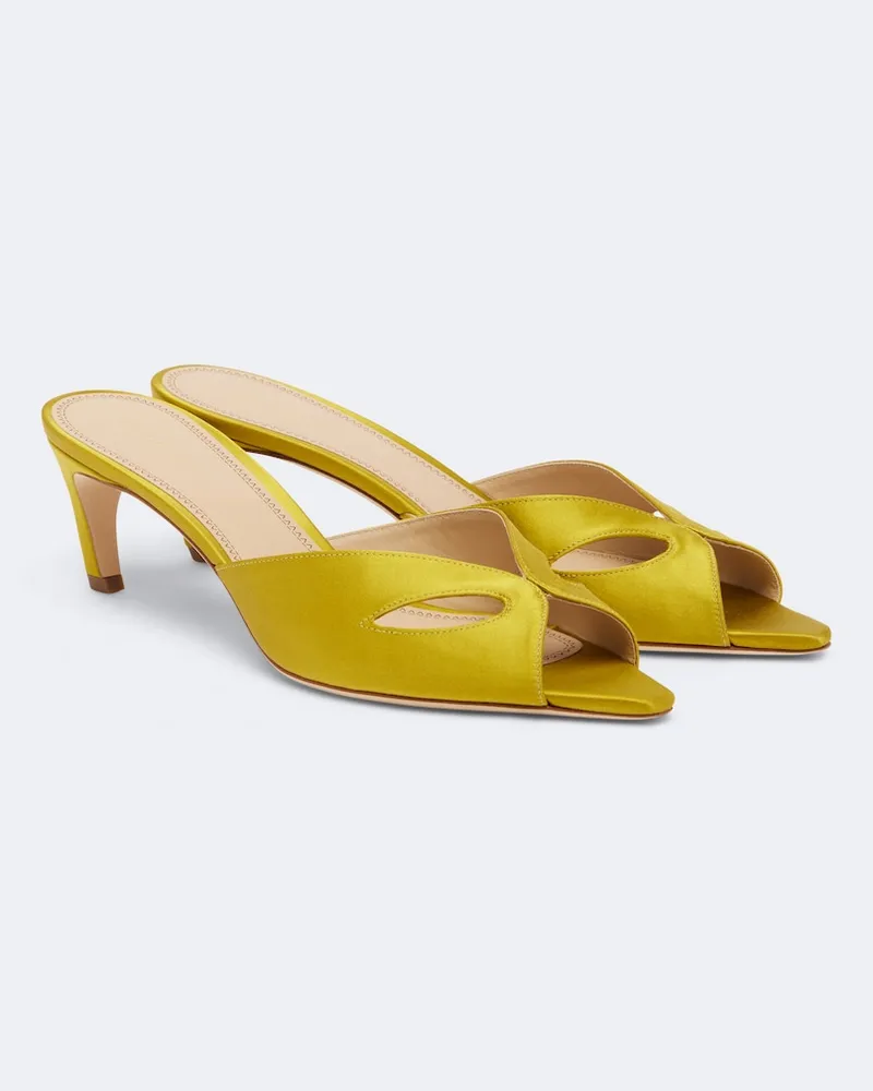 Victoria Beckham Mules Harlow Mask in raso Giallo