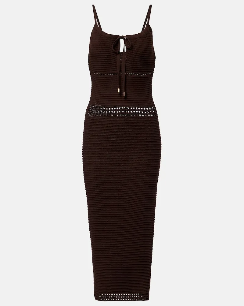 Melissa Odabash Abito midi Nikita in crochet Marrone